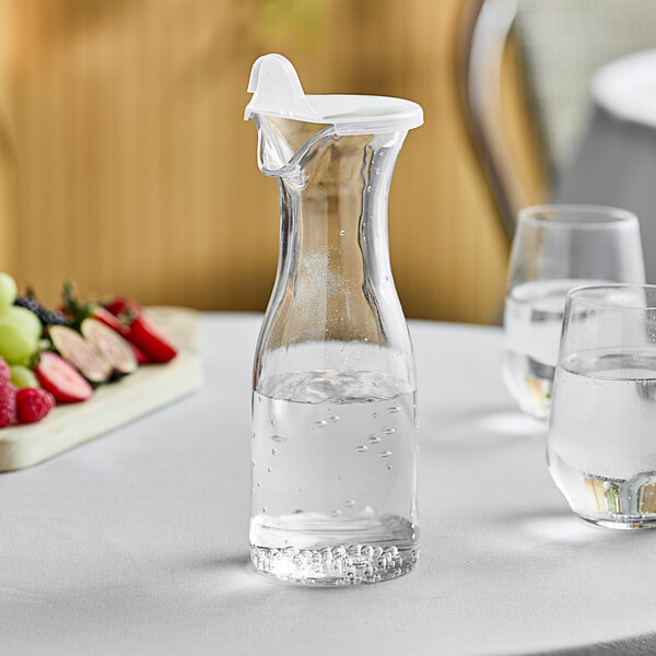 GET BW-1050-CL 18 oz. Customizable Polycarbonate Wine / Juice Decanter with Lid