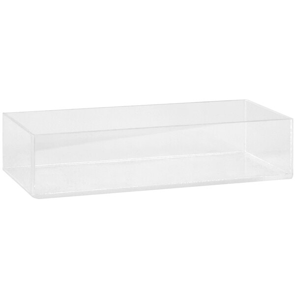 A clear rectangular Cal-Mil display box with a lid.