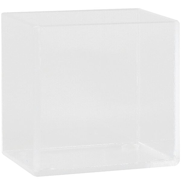 A clear plastic box with a white background.