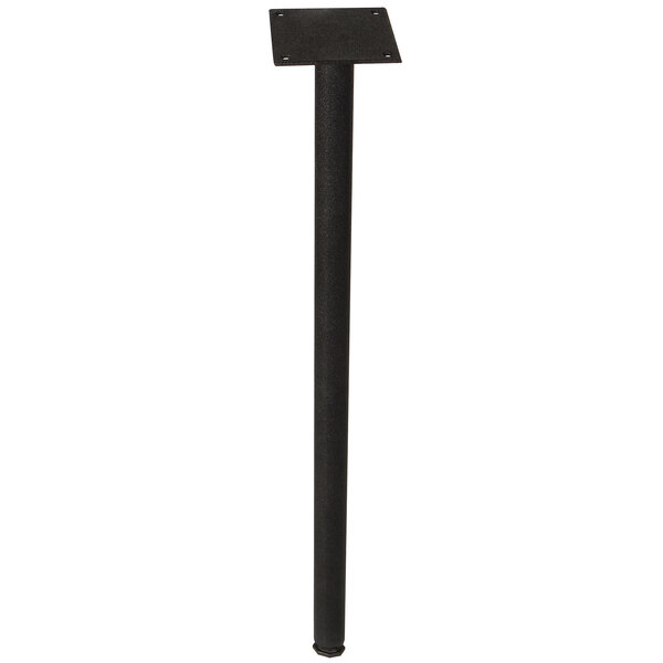 A black cylindrical FLAT Tech bar height table leg with a black square base.