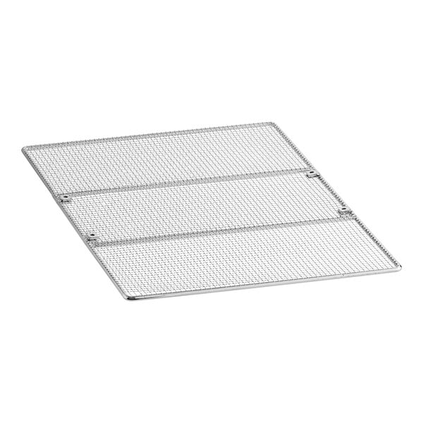 An Avantco metal mesh tray with holes for donuts.