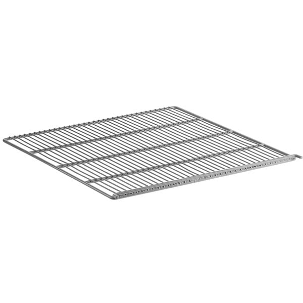 A metal grid shelf for an Avantco refrigerator.