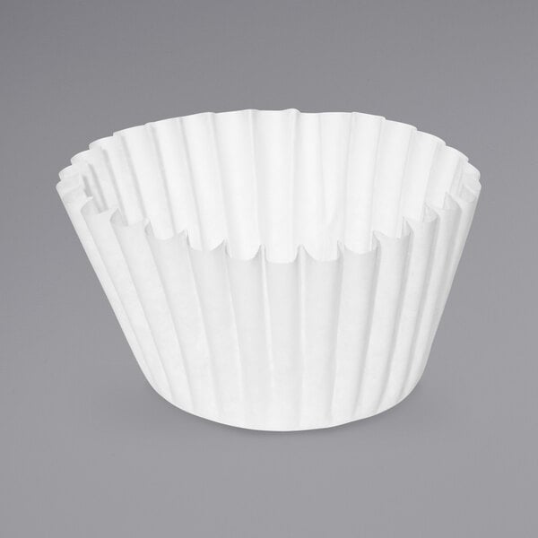 A white paper coffee filter.