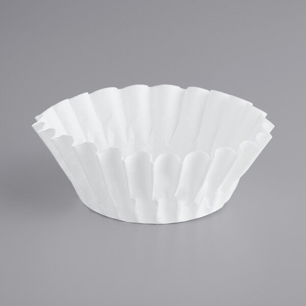 A white paper coffee filter.