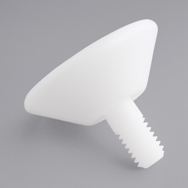 A close-up of a white plastic screw for a Vitamix Mix'n Mixer.
