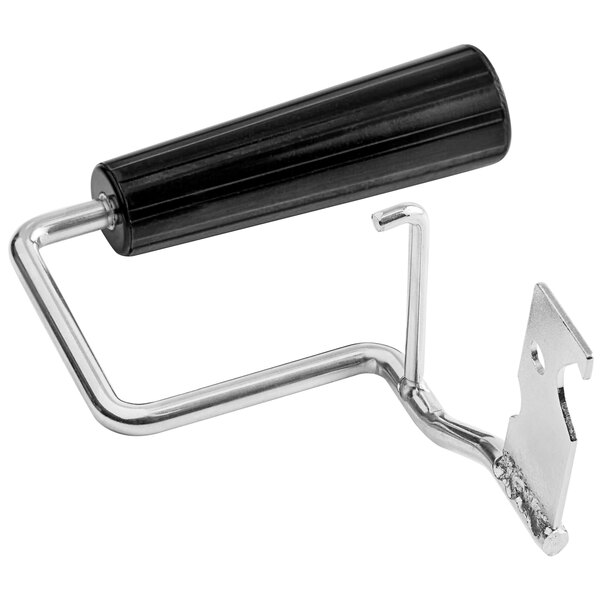 A metal handle with a black handle for Avantco donut fryer screens.