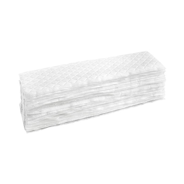 A stack of white Unger SmartColor disposable mop pads.