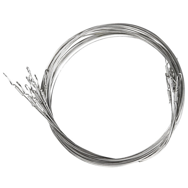 A close-up of a Boska cutting wire with a white background.