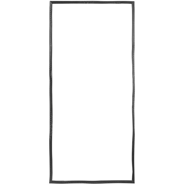 A rectangular black gasket with white background.