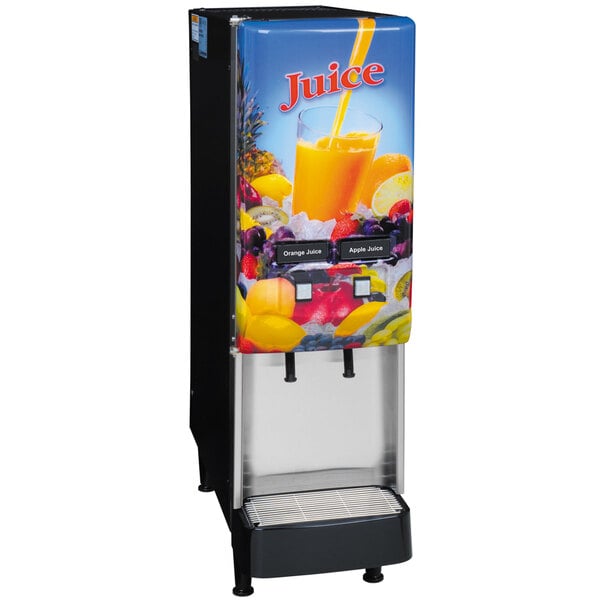 A Bunn juice dispenser with a fruity drink.