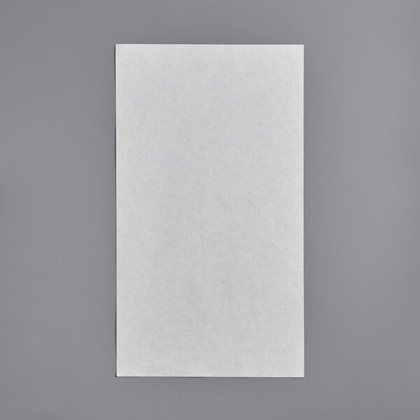 A white rectangle of Pitco flat style filter paper.