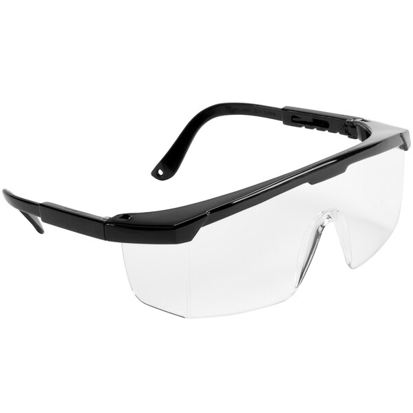 Cordova safety glasses with a black frame and clear lenses.