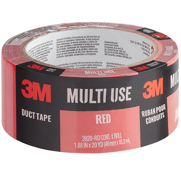 A roll of 3M multi-use duct tape with red and black text on the label.