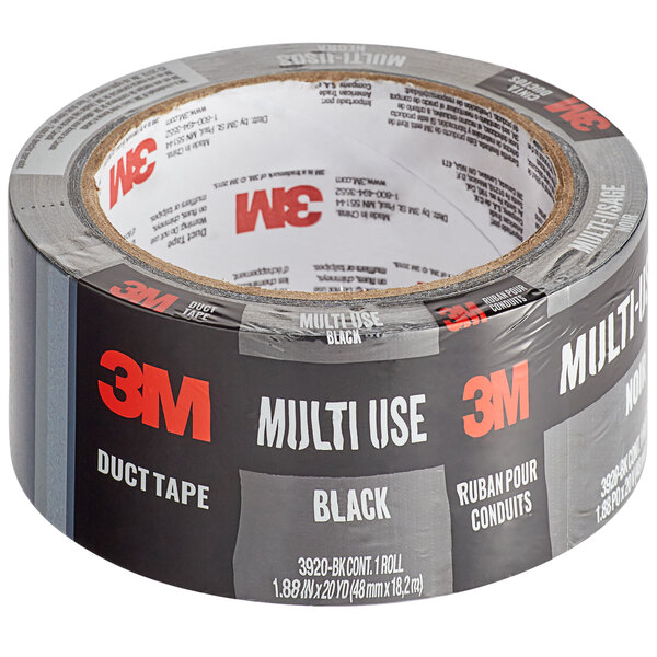 A roll of 3M Black Multi-Use Duct Tape on a grocery store shelf.