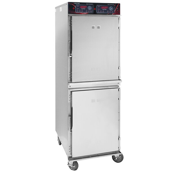 A stainless steel Cres Cor cook and hold oven with two doors and two drawers.