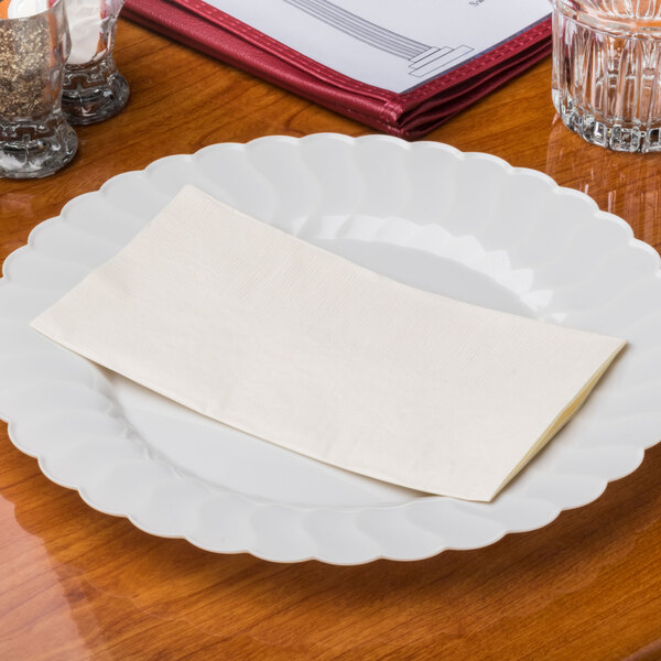 Ecru / Ivory Paper Dinner Napkin, Choice 2Ply, 15" x 17" 125/Pack