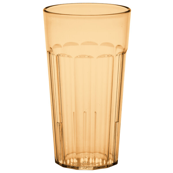 A clear plastic Cambro Newport tumbler with a white background.