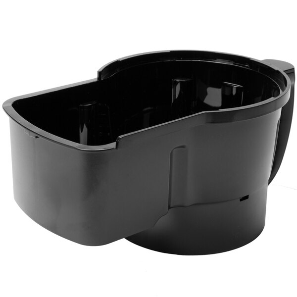 A black plastic container with a handle for a Waring commercial food processor.