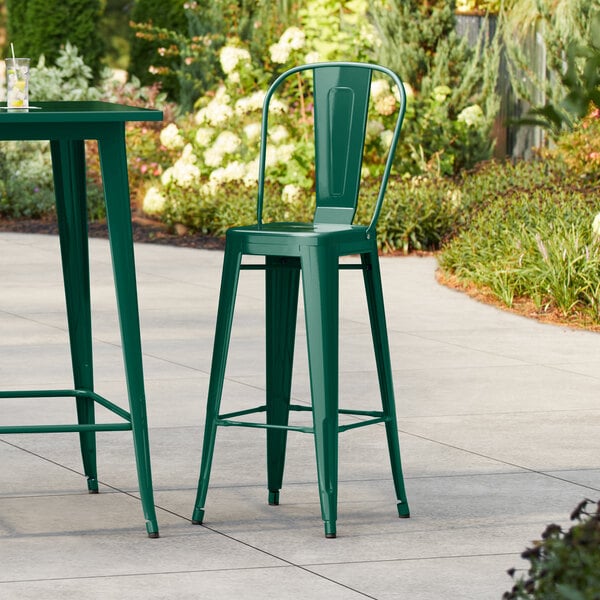 Lancaster Table & Seating Alloy Series Emerald Outdoor Cafe Barstool
