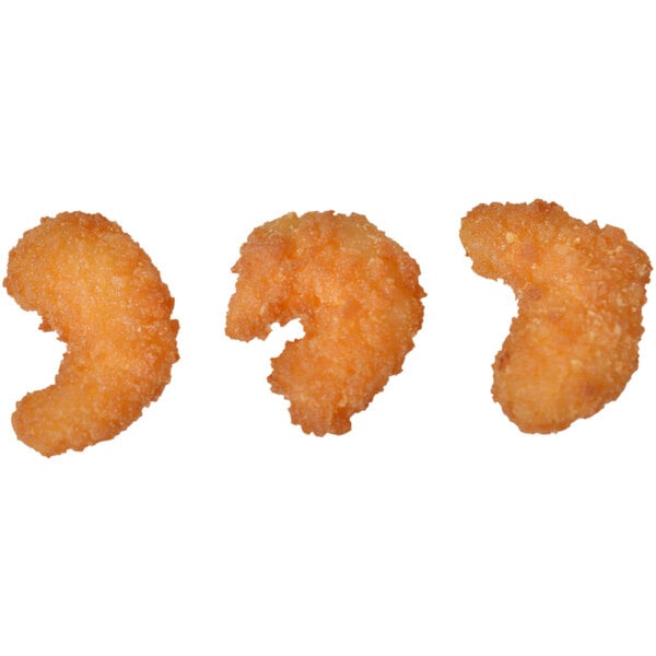 A close-up of a group of fried shrimp.