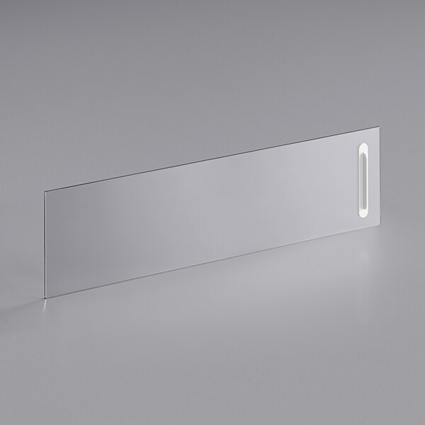 A clear rectangular glass door with a white handle.