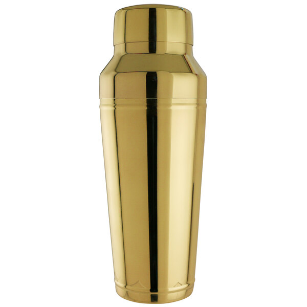 A Franmara gold cocktail shaker with a lid.