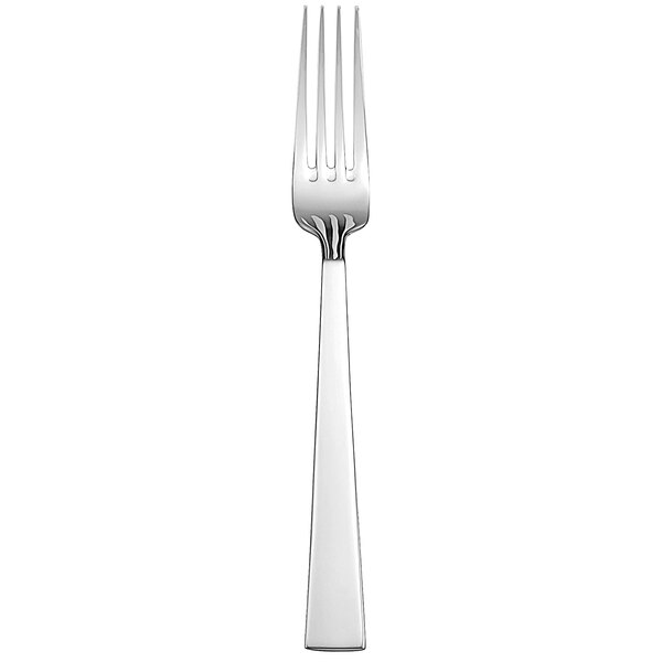 A silver Sant'Andrea 18/10 stainless steel dinner fork with a white handle.