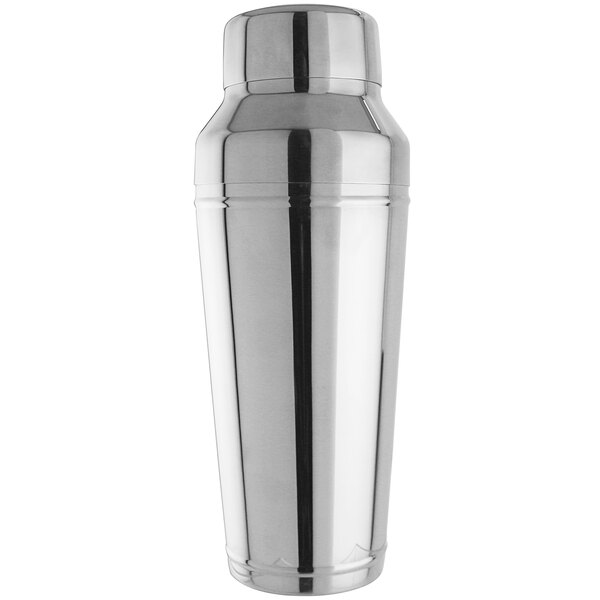 A Franmara silver stainless steel cocktail shaker with a lid.