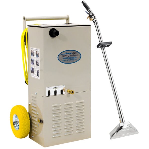 A Namco Scooter Junior 2-stage carpet extractor with a yellow handle.