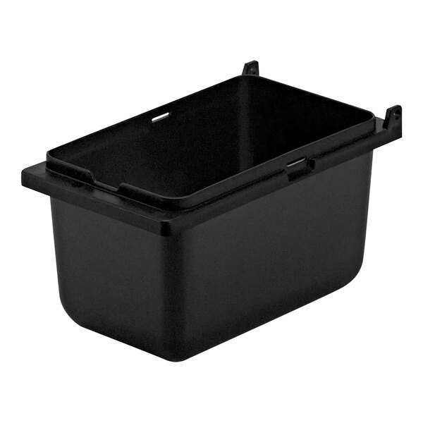 A black plastic Server 1.2 liter shallow fountain jar with a lid.