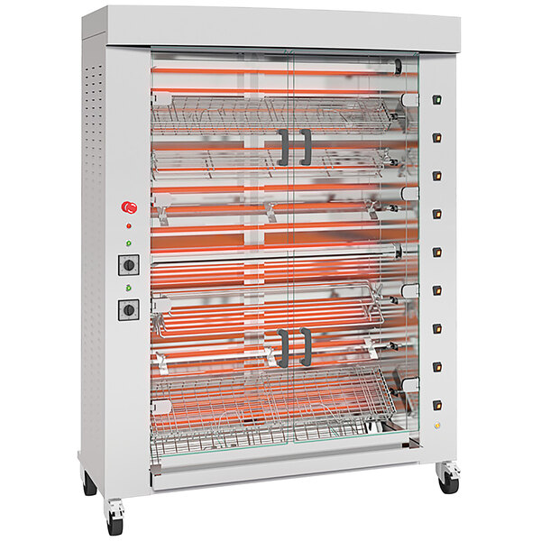 A stainless steel Rotisol FlamBoyant electric rotisserie with 8 spits.