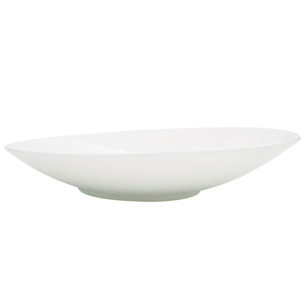 A CAC bone white porcelain plate with a white background.