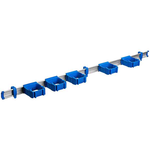 A white Toolflex One tool organizer with blue tool holders.