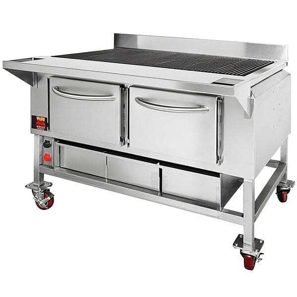 A large stainless steel Champion Tuff Grill with two drawers.