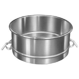 A stainless steel Hobart bowl extender with handles.