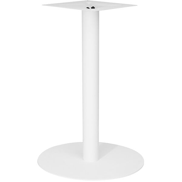 A white BFM Seating Uptown steel round table base.