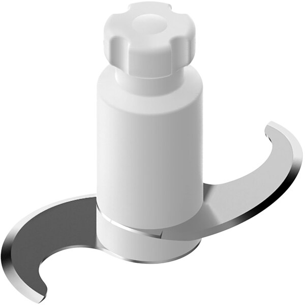 A white plastic blade with a white knob.