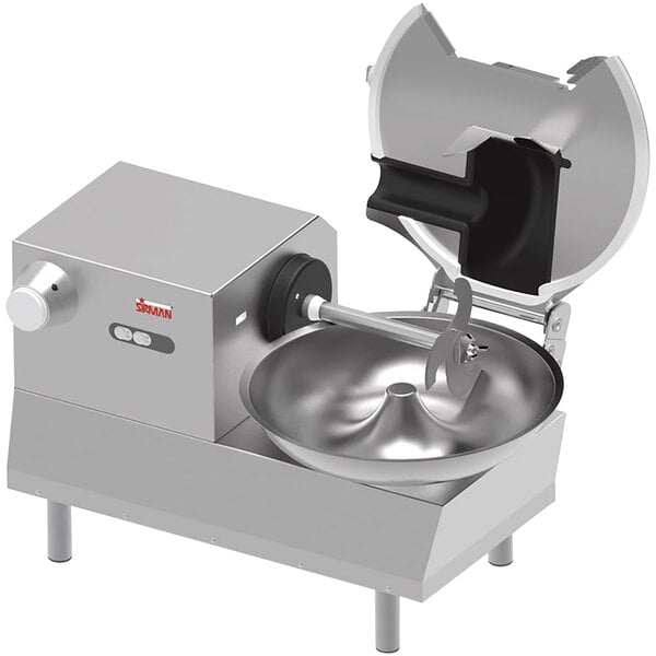 A Sirman Katana commercial food processor with a circular object on top.