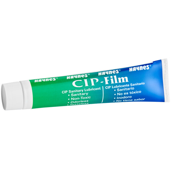 A tube of Haynes 72 CIP-Film Low Temperature Lubricating Grease with a green label.