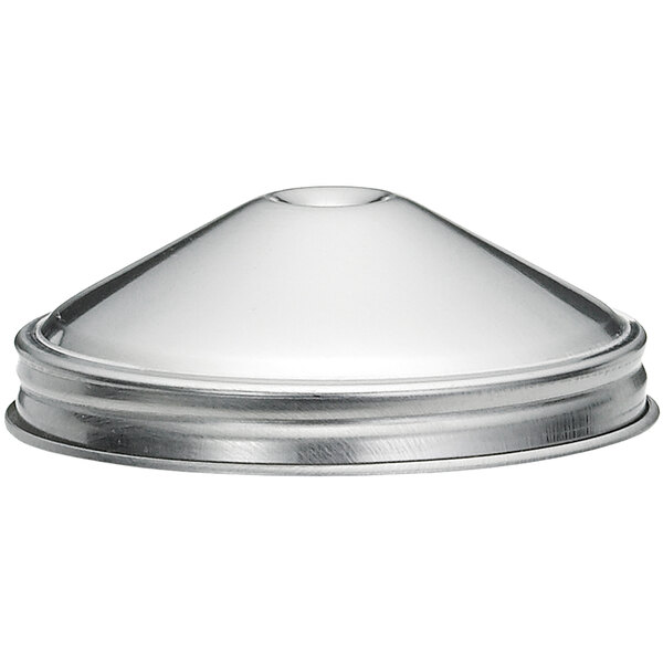 A Tablecraft stainless steel cone-shaped shaker top.