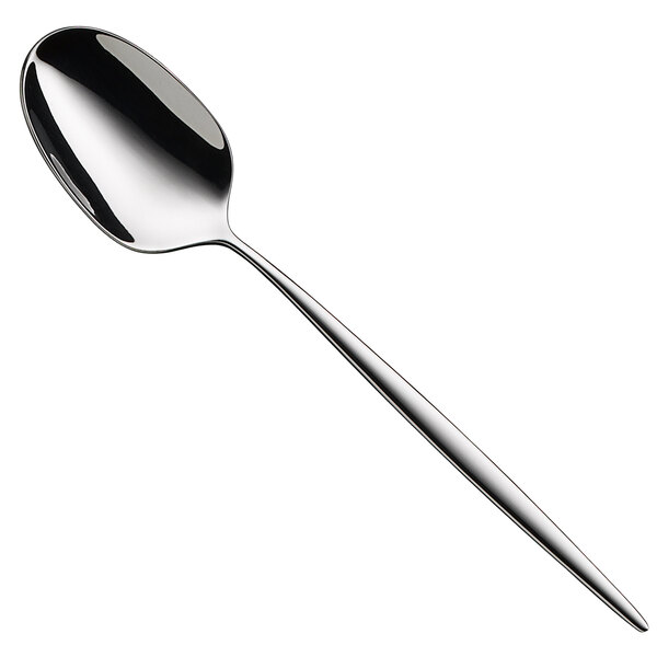 A WMF stainless steel demitasse spoon with a long handle.