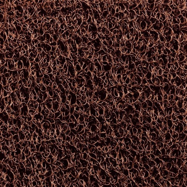 A close up of a brown vinyl-coil mat.