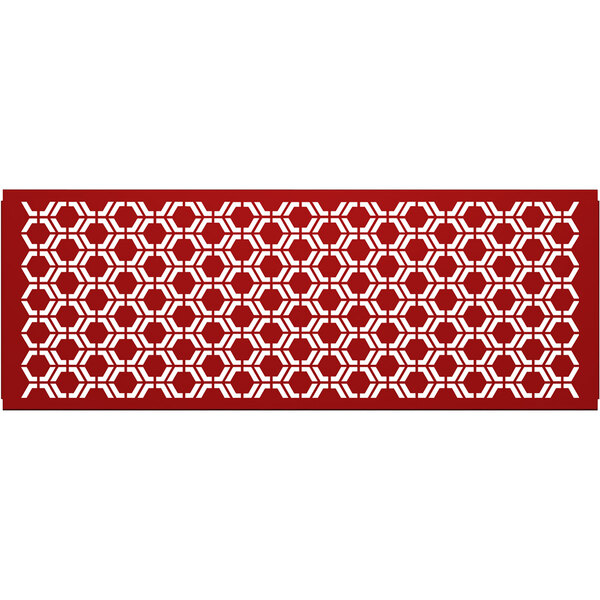 A red SelectSpace hexagonal pattern partition panel with white hexagons.