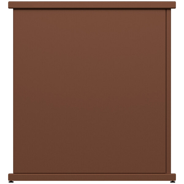 A brown rectangular SelectSpace planter with rectangle top cut-outs.