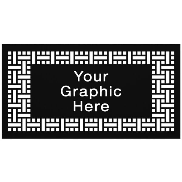 A black stock panel with a white rectangular sign reading "Your Graphic Here"