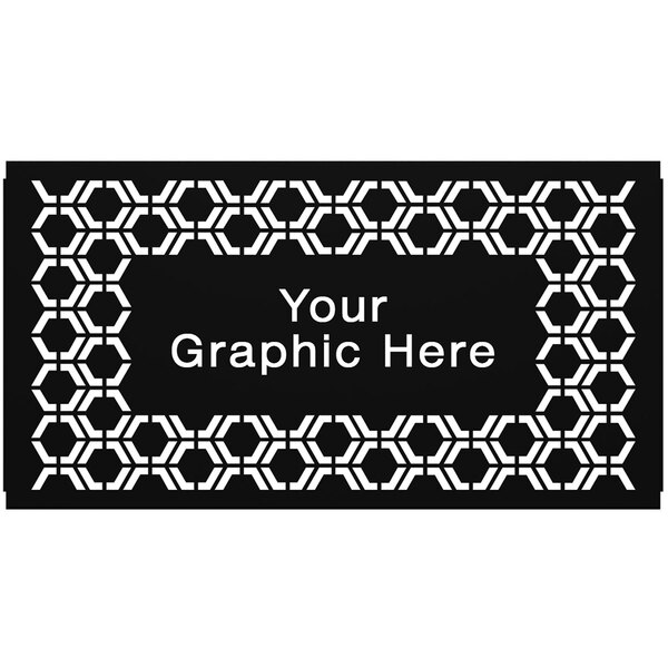 A black hexagonal pattern with a white background.