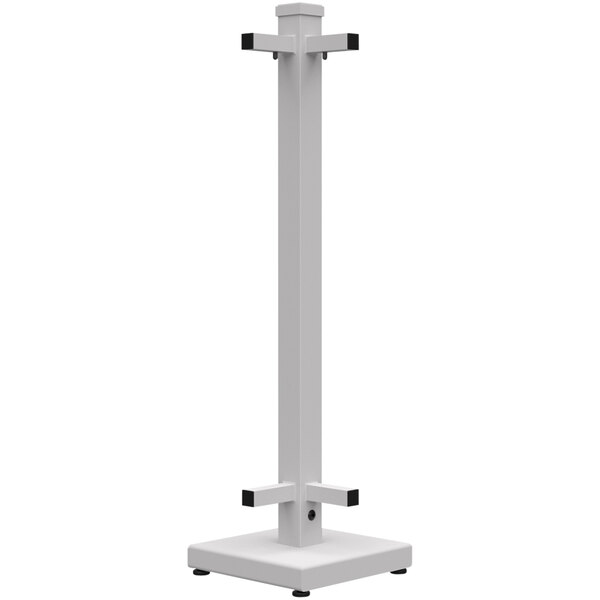 A white rectangular SelectSpace stand with black legs.