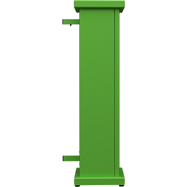 A green rectangular SelectSpace end planter with a square top cut-out.