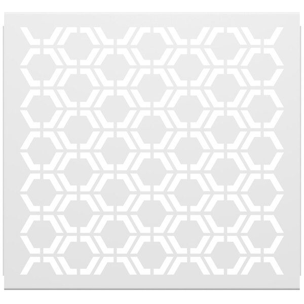 A white background with hexagons.