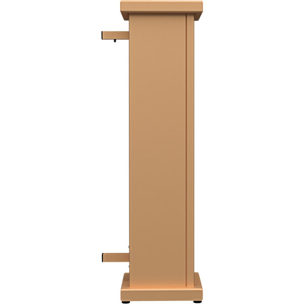 A SelectSpace sand end planter with a square top cut-out on a wooden podium.